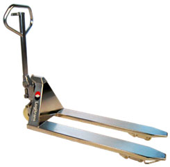 干凈衛(wèi)生的手動(dòng)半不銹鋼托盤(pán)搬運(yùn)車(chē)